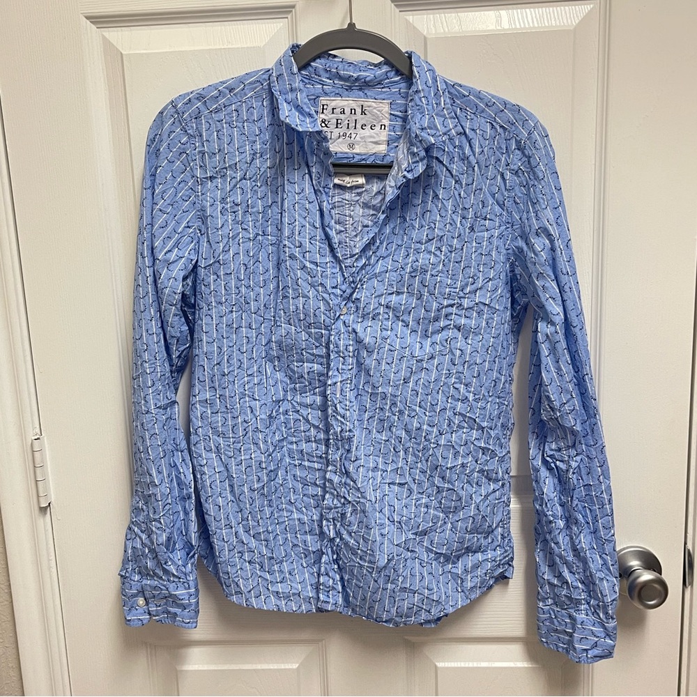Frank & Eileen Blue Pattern Barry Button Down - image 1